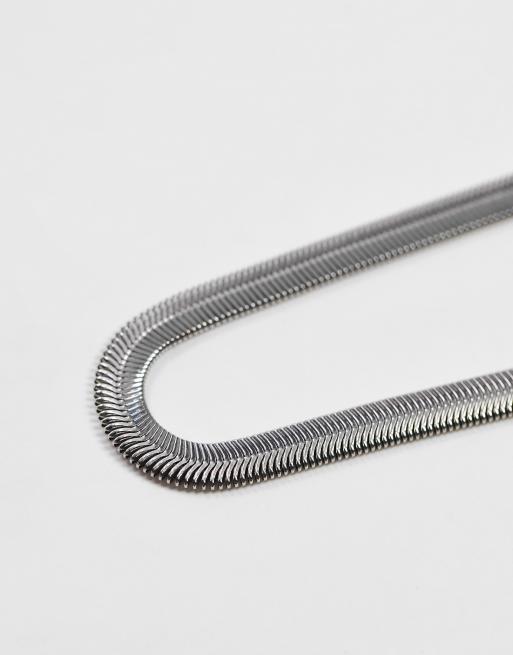 Topshop – Łańcuszek wężyk na kostkę w kolorze srebra, 2 z 4
