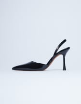 Topshop Angel heeled court shoe in black patent