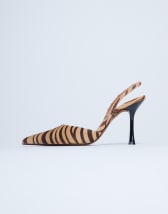 Topshop Angel heeled court shoe in tiger pony