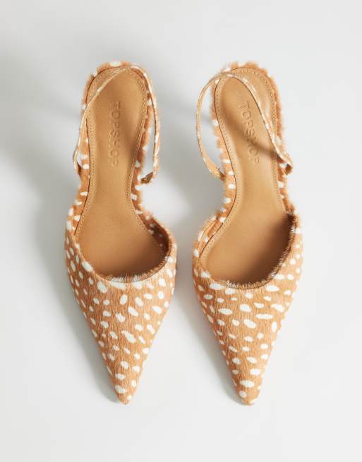 Topshop - Angel - Pumps van echt haar op leer met hertenprint, 3 van 4