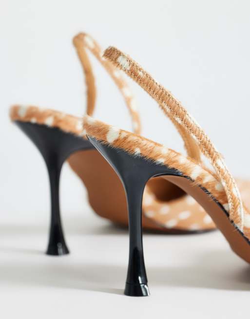 Topshop - Angel - Pumps van echt haar op leer met hertenprint, 4 van 4