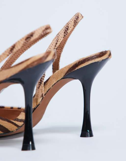 Topshop – Angel – Tigermönstrade, höga pumps i äkta läder, 2 av 4