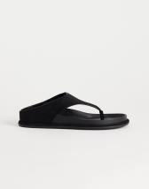 Topshop Angela toe thong footbed flat sandal in black 