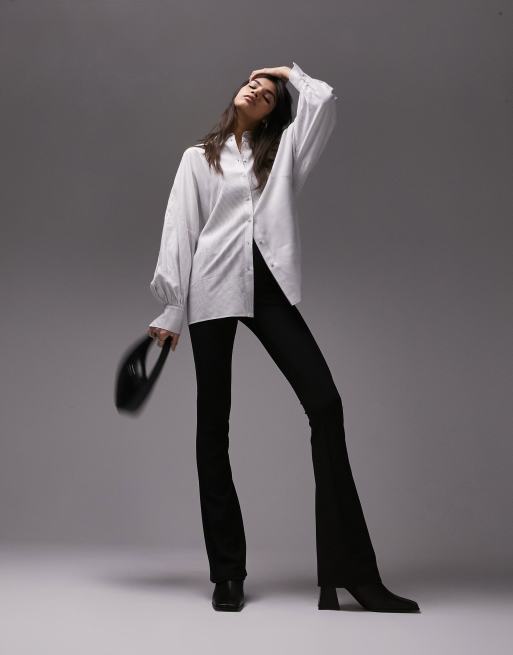 Topshop angled armhole cheesecloth stripe shirt in blue | ASOS