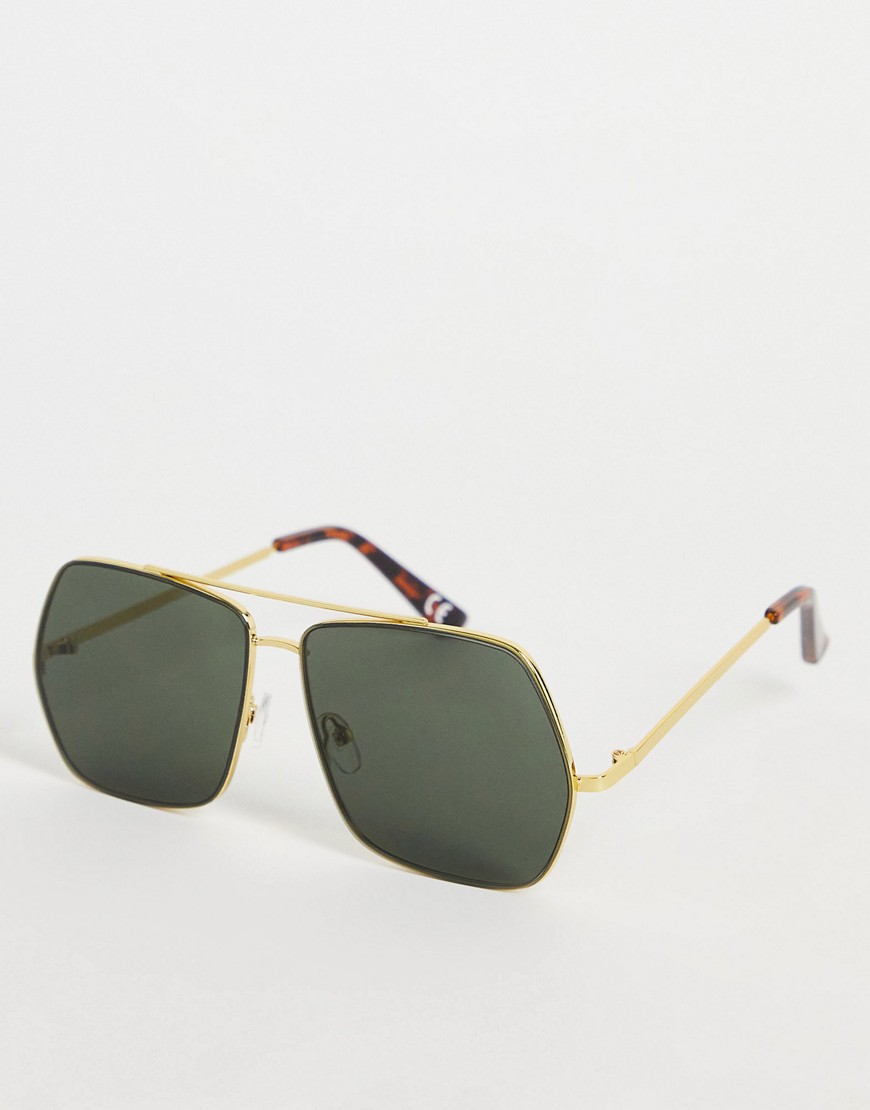 topshop angled aviator sunglasses-green