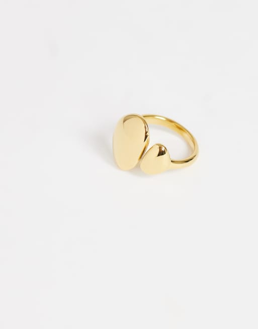 Topshop - anillo de acero inoxidable impermeable Rita en dorado, 3 de 3