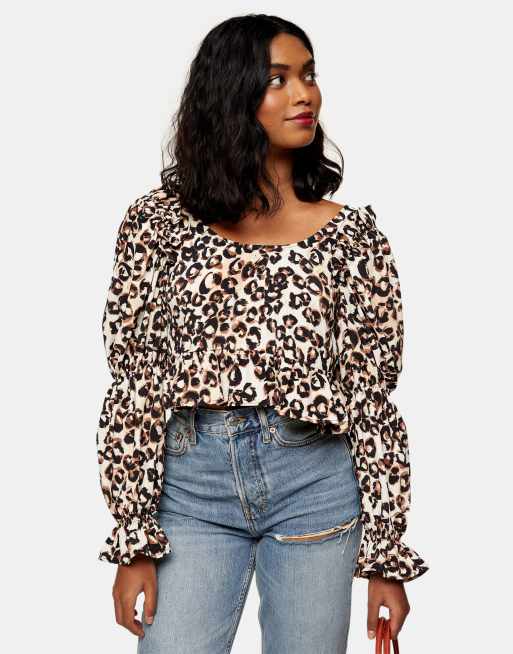 Leopard print 2025 top topshop