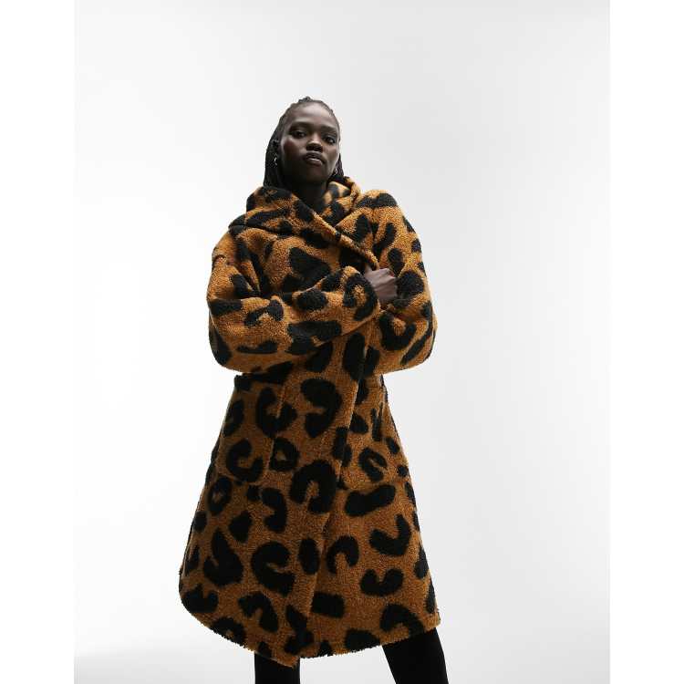 Topshop animal print fluffy robe