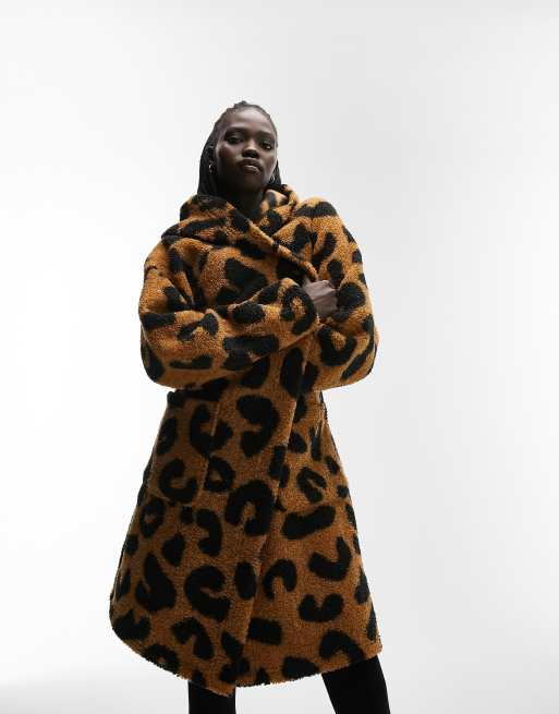 Topshop animal print fluffy robe ASOS