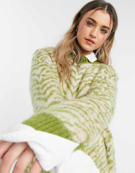 Green animal print jumper sale