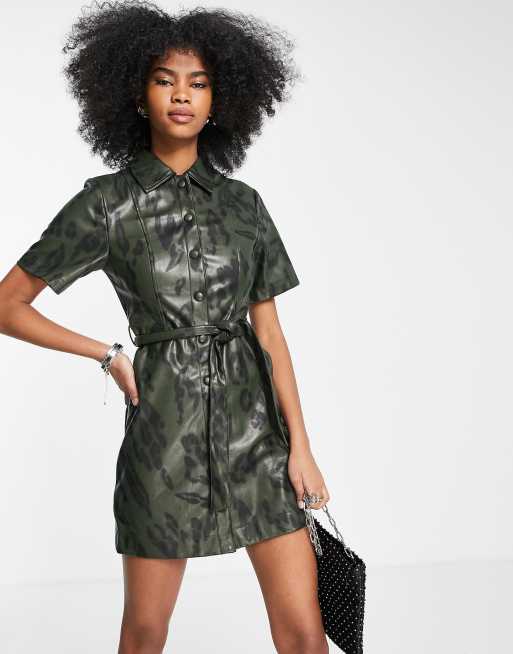 Animal print shirt dress topshop sale