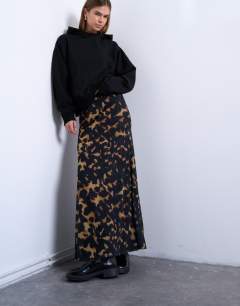 Animal print supersoft maxi skirt in multi