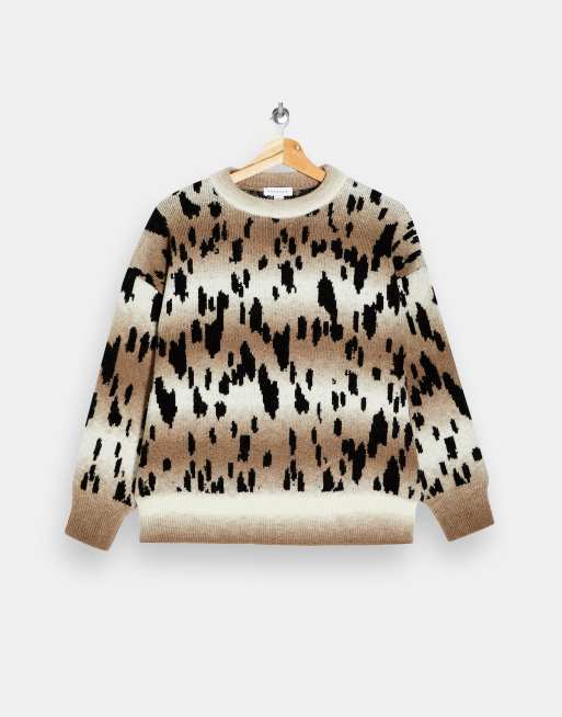 Leopard print 2025 jumper topshop