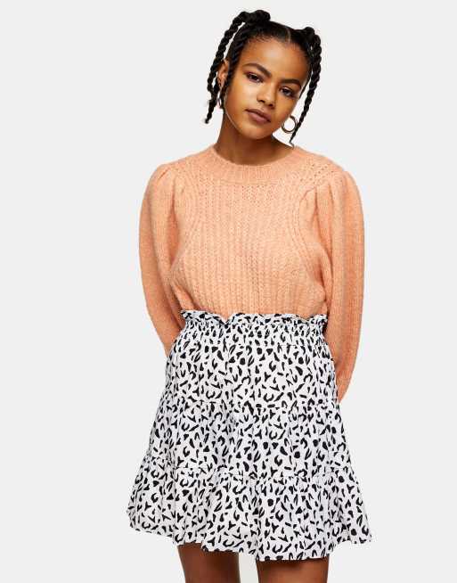 Leopard print 2024 skirt cream