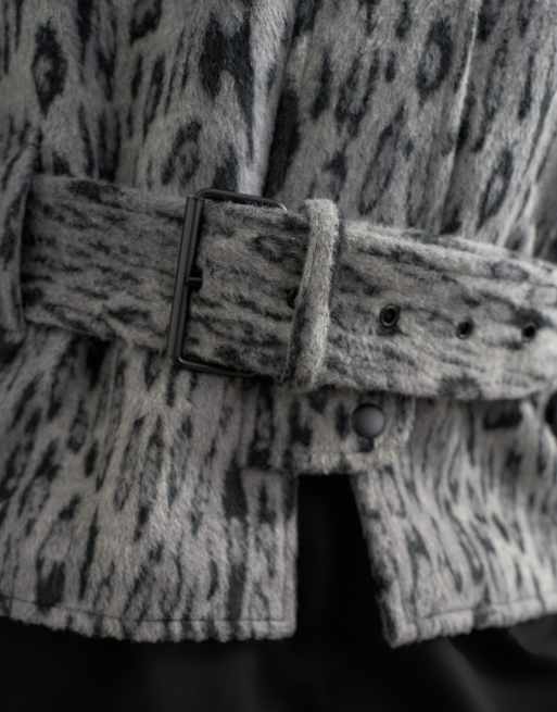 Topshop animal printed wool blend belted jacket, 3 of 4