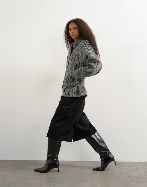 Topshop animal printed wool blend belted jacket, 4 of 4