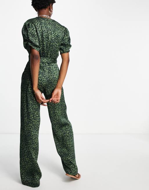 Topshop leopard print store jumpsuit