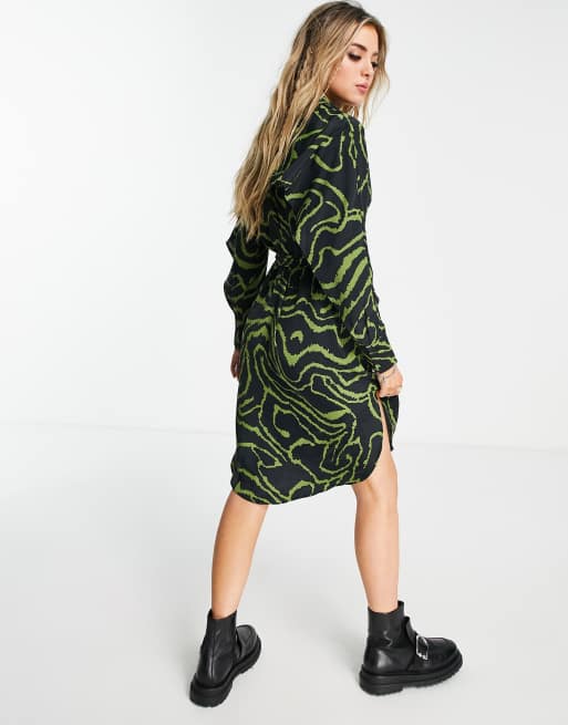 Green zebra print outlet dress topshop