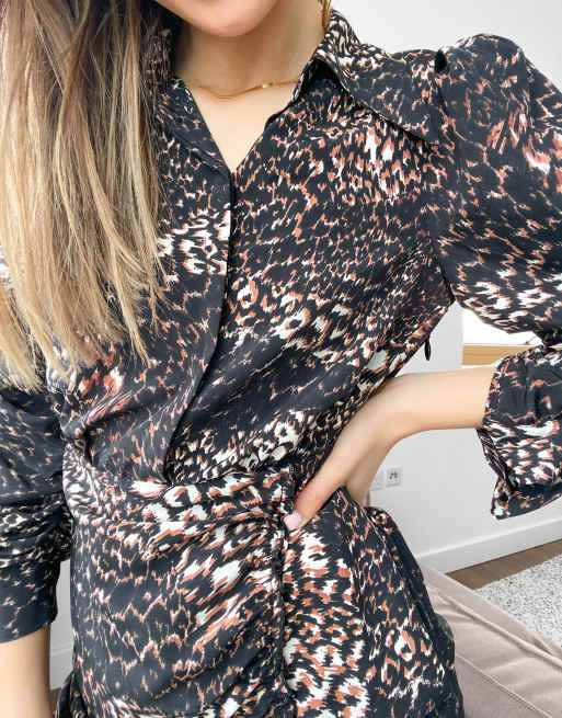 Animal print store shirt dress topshop