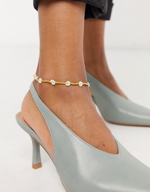 Topshop anklet in daisy print