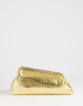 Topshop Anna angular clutch bag in gold