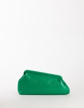 Topshop Anna angular clutch bag in green