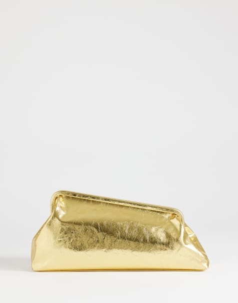 Topshop - Anna - Guldfarvet kantet clutch-taske - view 1
