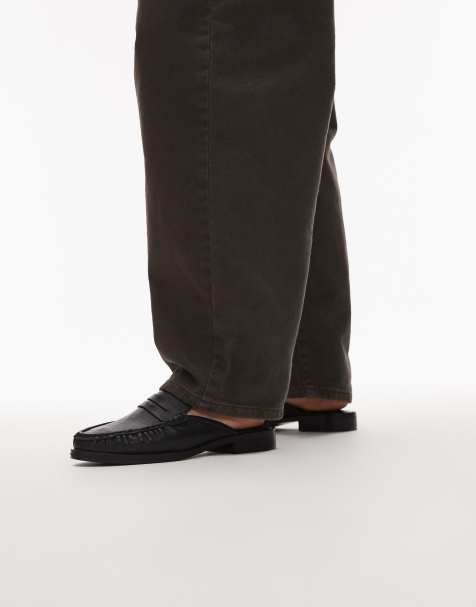 Topshop - Anna - Leren muiltje in zwart - view 1