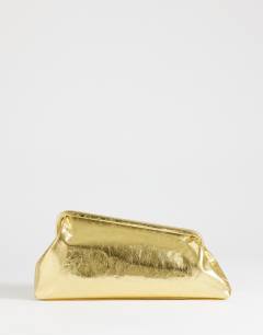 Anna medium angular clutch bag in gold