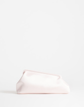 Topshop Anna medium angular clutch bag in pale pink satin
