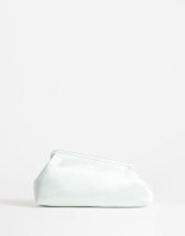 Topshop Anna medium angular clutch bag in sage satin