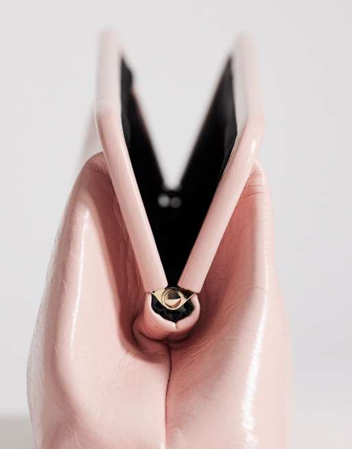 Topshop - Anna - Pink mellemstor clutch med kantet design, 3 af 4