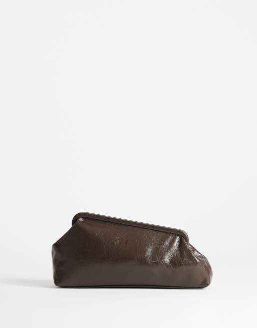Topshop Anna pochette angolare media color cioccolato, 1 di 4