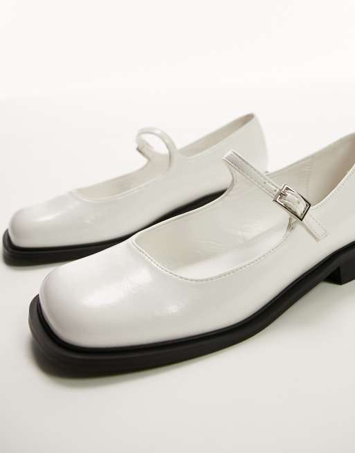 Topshop - Anna - Scarpe Mary Jane bianche con punta squadrata, 4 di 4