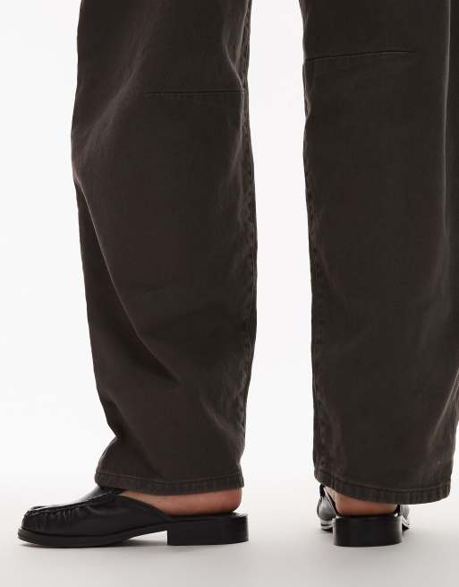 Topshop - Anna - Sorte flade mules i læder, 3 af 4