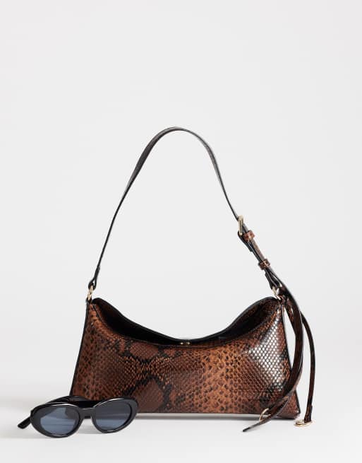 Topshop Annabel petit sac porté épaule effet serpent, 2 de 4