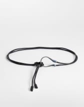 Topshop Annie hardware tie belt in black and silver