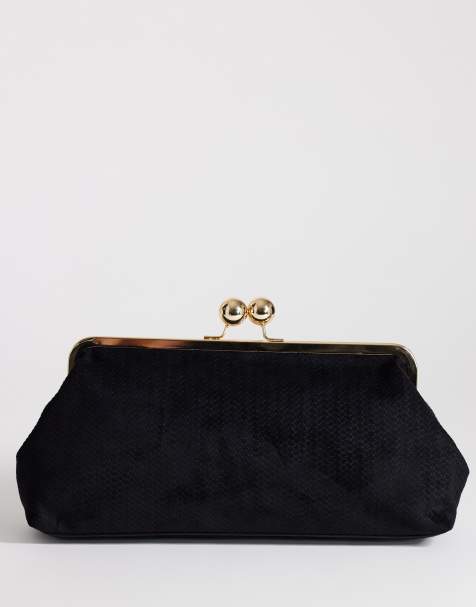 Topshop - Annie - Pochette media in camoscio intrecciato nera - view 1