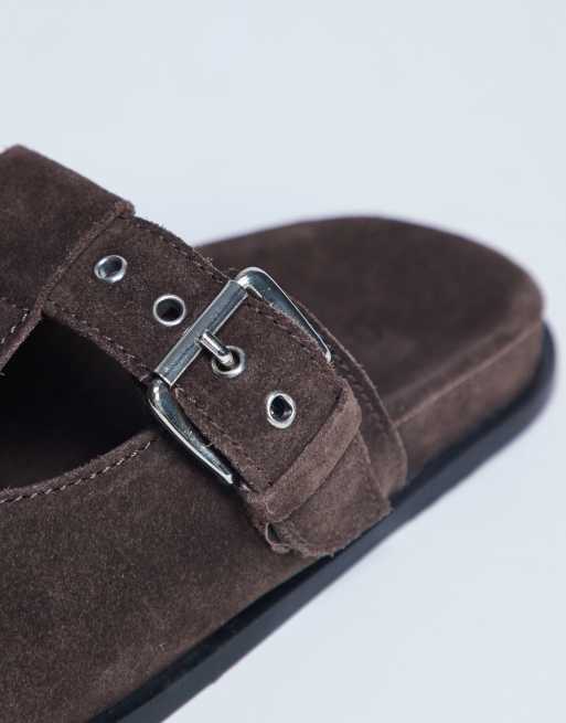 Topshop - Annie - Sabots en cuir véritable avec boucle - Chocolat, 3 de 4