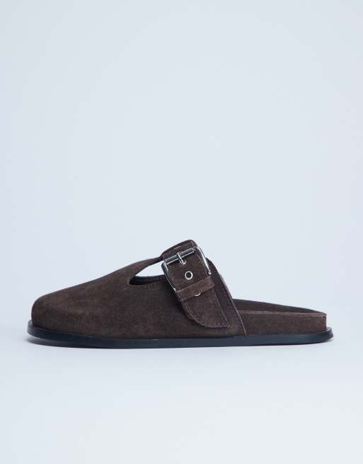 Topshop - Annie - Sabots en cuir véritable avec boucle - Chocolat, 4 de 4