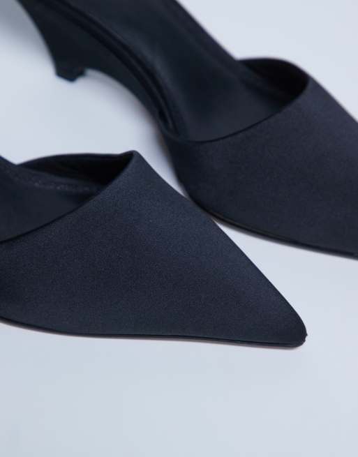 Topshop Annie wedge closed toe shoes in black