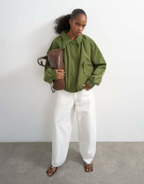 Topshop anorak in khaki - view 1