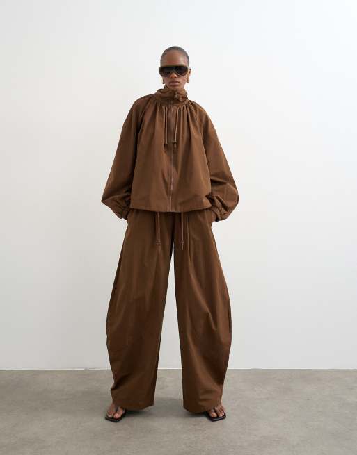Topshop - Anorak van nylon in chocoladebruin / donkerbruin, 3 van 4
