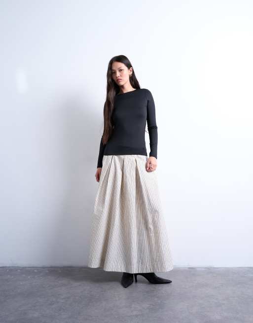 Topshop – Anschmiegsames, langärmliges Oberteil in Schwarz mit Rundhalsausschnitt, 2 von 4