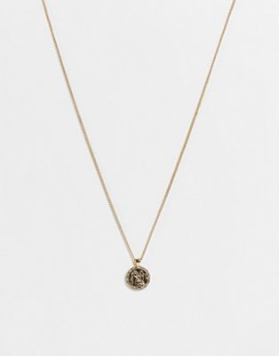Topshop Aquarius crystal pendant necklace in gold