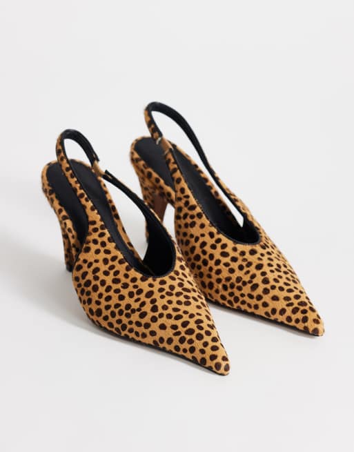 Topshop Arabella escarpin slingback à talon cône imprimé cerf, 2 de 4