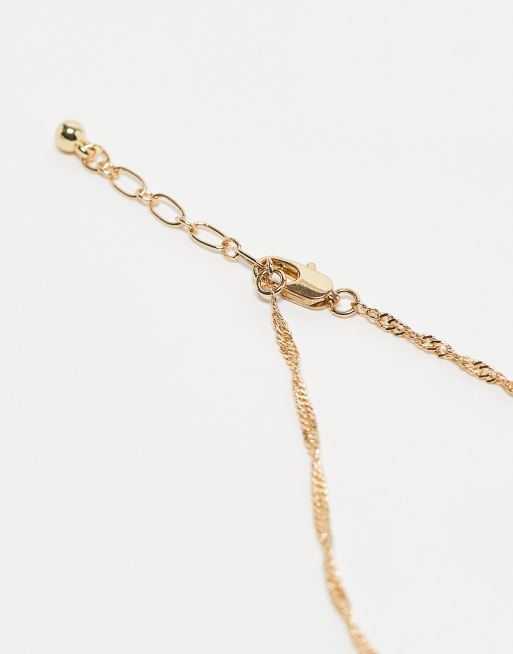 Topshop - Arabella - Set van 2 enkelbandjes met schakels in goudkleur, 3 van 4