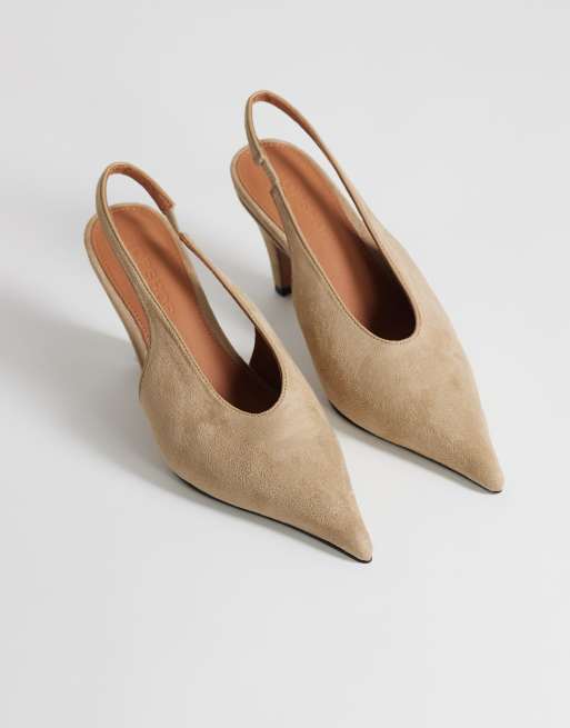 Topshop Arabella Slingback-Pumps mit Kegelabsatz in Taupe, 2 von 4