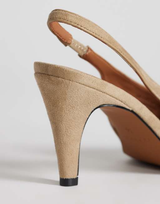 Topshop Arabella Slingback-Pumps mit Kegelabsatz in Taupe, 4 von 4