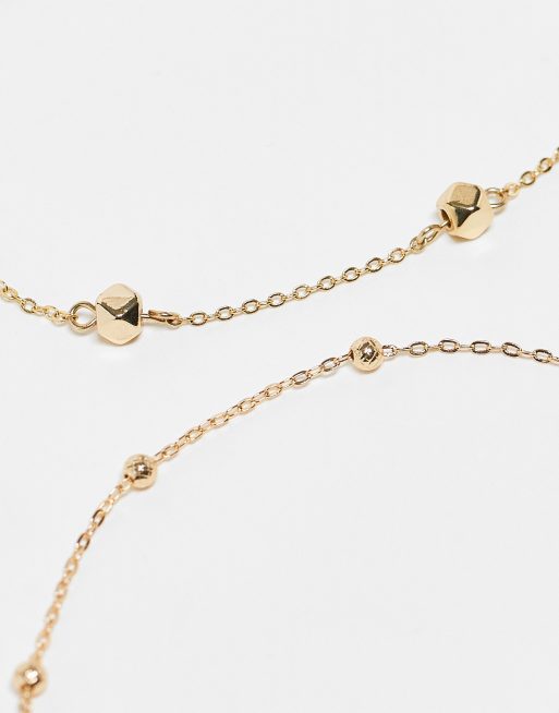 Topshop – Ari – Goldfarbenes Fußkettchen mit Kugeln, 2er-Pack, 2 von 4